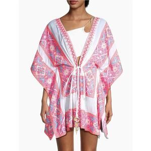 Ramy Brook Samira Beaded Cotton Cover-Up Dress Sz Medium NWT Oversized Cover-Up